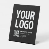 Signe De Table Votre logo avec QR code et texte modifiables (Recto)