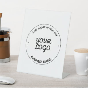 Signe De Table Votre logo avec un slogan et un nom d'entreprise m