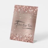 Signe De Table Votre logo d'entreprise Glittery Rose Gold Glam (Recto)