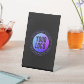 Signe De Table Votre logo & moderne bleu & violet Ombre dégradant (In SItu)