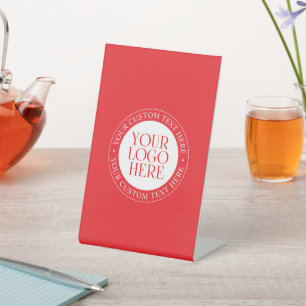 Signe De Table Votre logo ou autre image   Noël rouge et blanc