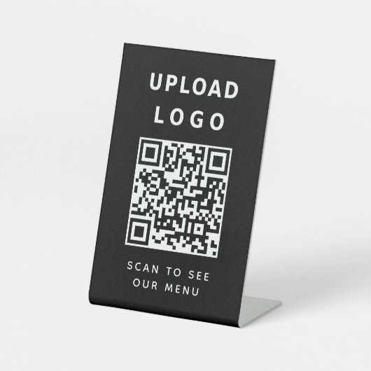 Signe De Table Votre logo professionnel QR Code sans contact Menu (Recto)