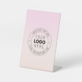 Signe De Table Votre logo téléchargé | Texte circulaire modifiabl (Recto)