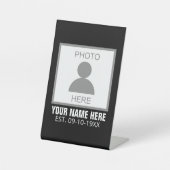 Signe De Table Votre photo ici Nom et âge (Recto)