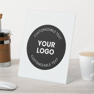 Signe De Table Votre propre logo d'entreprise téléchargé avec tex