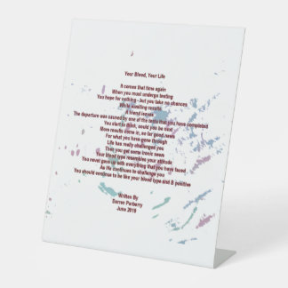 Signe De Table Votre sang, votre vie 25cm x 30cm