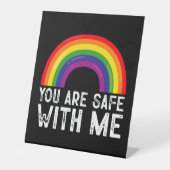 Signe De Table Vous Êtes En Sécurité Avec Moi Le Mois De La Fiert (Recto)