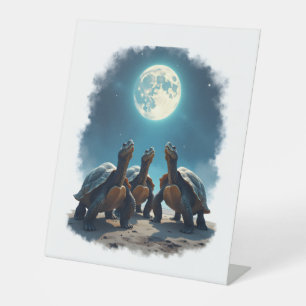 Signe De Table Voyage de trois tortues à Moon Wildlife Mountain
