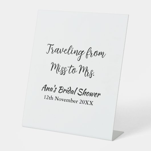 Signe De Table Voyager douche nuptiale ajouter nom date de manque (Recto)