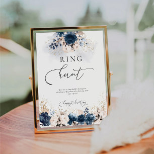 Signe De Table VOYELLE Bleue Marine et Rose Dusty CHASSE BORD