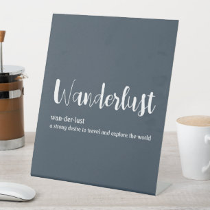 Signe De Table Wanderlust définition blanc gris bleu couleur