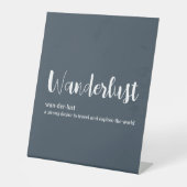 Signe De Table Wanderlust définition blanc gris bleu couleur (Recto)