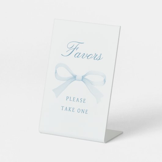 Signe De Table Watercolor Blue Bow Favors (Recto)