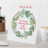 Signe De Table Watercolor Noël Vacances Vacances Wreath EVÉNEMENT (In SItu)