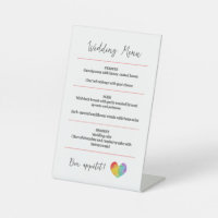 Watercolor Pride Heart Gay Lesbian Mariage Menu