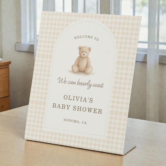 Signe De Table We Can Bearly Wait Baby Shower Welcome Sign