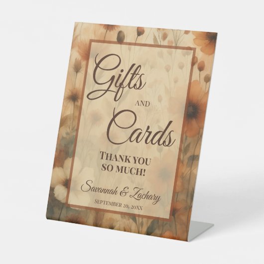 Signe De Table Wedding Gifts & Cards Thank You Sienna Boho Floral (Recto)