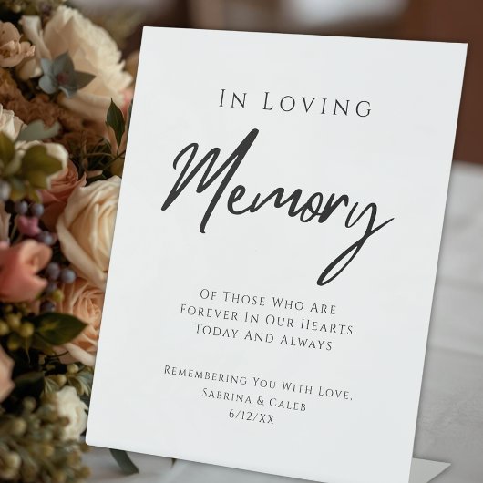 Signe De Table Wedding Memorial Modern Black And White