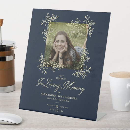 Signe De Table Wedding Memorial Table Hand Lettered Flourish (In SItu)