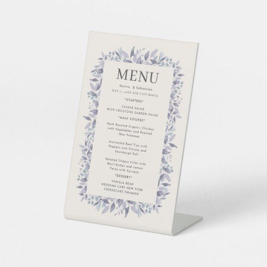 Signe De Table Wedding Menu (Recto)