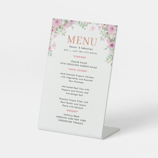 Signe De Table Wedding Menu (Recto)