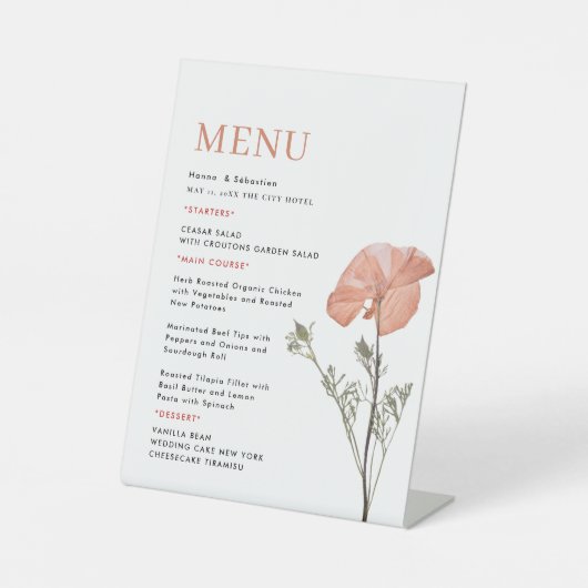Signe De Table Wedding Menu (Recto)