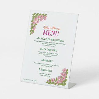 Signe De Table Wedding party custom menu