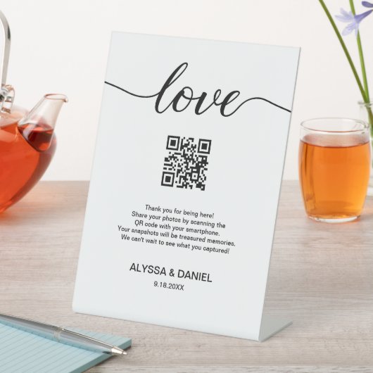 Signe De Table Wedding Photos share QR code Love Script (In SItu)