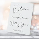 Signe De Table Wedding shower de script moderne Bienvenue
