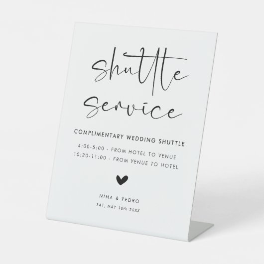Signe De Table Wedding Shuttle Service (Recto)