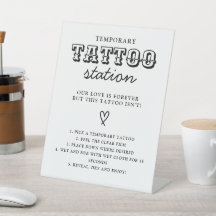 Wedding Temporary Tattoo Station Bar Instruction 