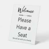 Signe De Table Welcome Please Have a Seat White and Black (Recto)