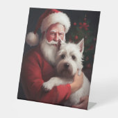 Signe De Table West Highland White Terrier Santa Claus Noël (Recto)