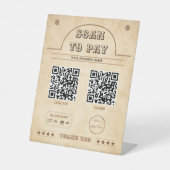 Signe De Table Western 2 QR codes balayage de pays à payer (Recto)