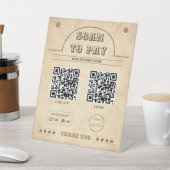 Signe De Table Western 2 QR codes balayage de pays à payer (In SItu)