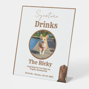 Signe De Table Western Cowboy Dog signature boissons bar mariage