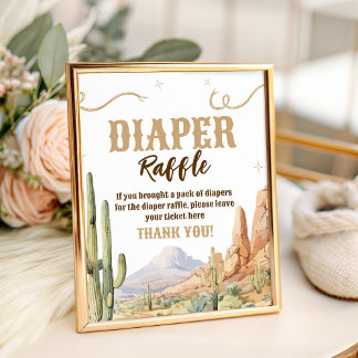 Signe De Table Western Diaper Raffle Sign