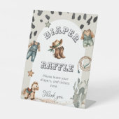 Signe De Table Western Howdy Baby Cowboy Shower Diaper Raffle (Recto)