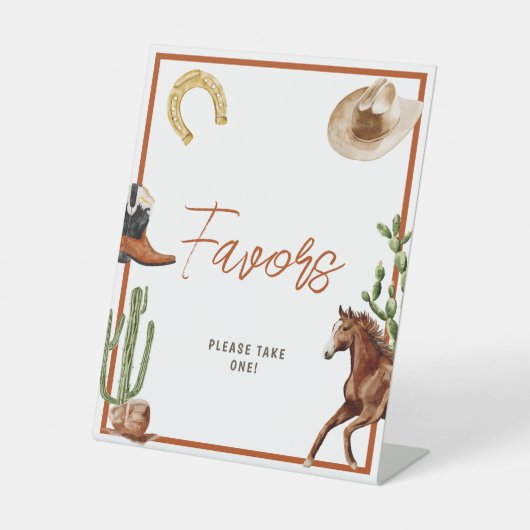 Signe De Table Western Rodeo Boy Shower Faveurs (Recto)