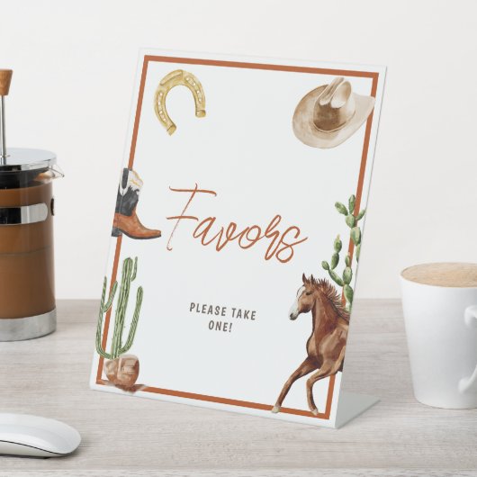 Signe De Table Western Rodeo Boy Shower Faveurs (In SItu)