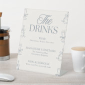 Signe De Table Whimsical Blue Bridal Shower Drink Bar Menu (In SItu)