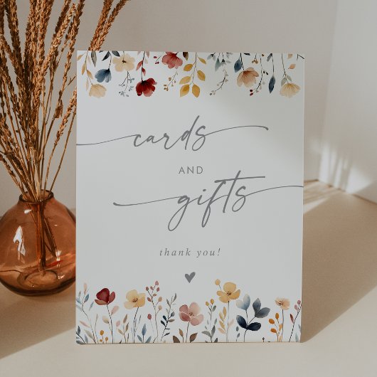 Signe De Table Whimsical Boho Wildflower Wedding Cards and Gifts