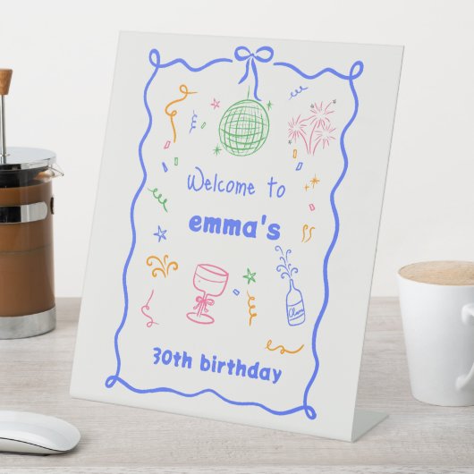 Signe De Table Whimsical Disco couleur d'anniversaire (In SItu)