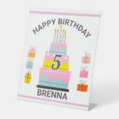 Signe De Table Whimsical Happy Birthday fête d'enfant (Recto)