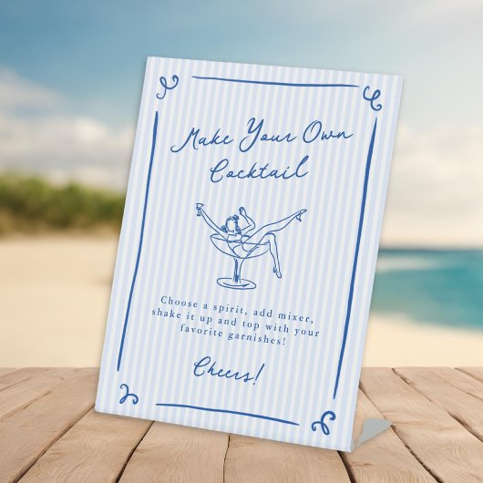 Signe De Table Whimsical Main Drake Blue Dernier Toast Cocktail B