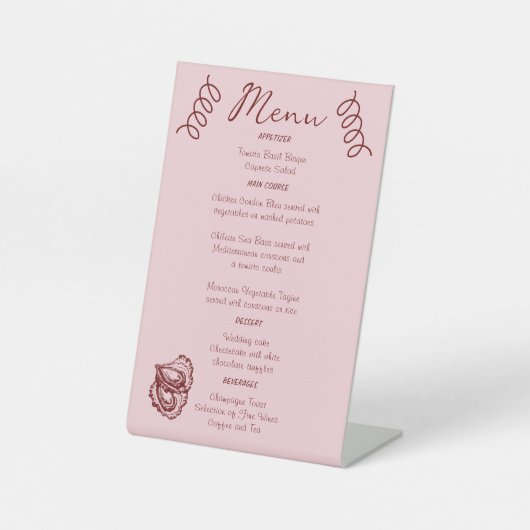 Signe De Table Whimsical Quirky Squiggles Mariage rose (Recto)