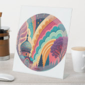 Signe De Table Whimsical Rainbow Dome Pedestal Sign – Customize (In SItu)