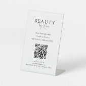 Signe De Table White & Black Minimal Elegant Salon QR-Code (Recto)