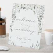 Signe De Table White Peony Silver Eucalyptus Bienvenue Mariage (In SItu)