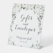 Signe De Table White Peony Silver Greenery 2 Cadeaux & Enveloppes (Recto)